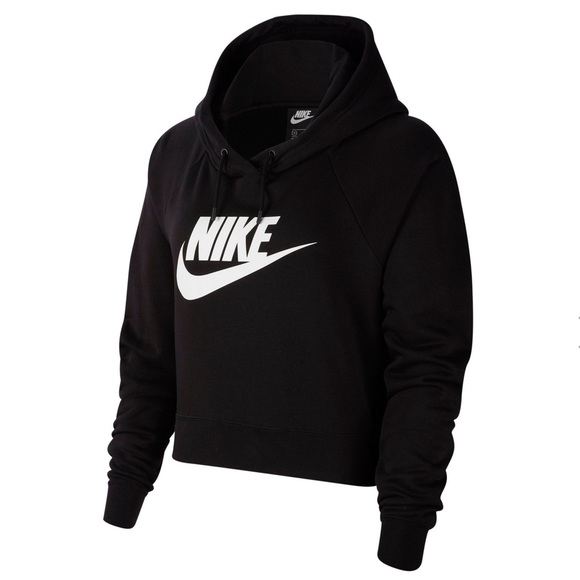 white nike crop hoodie